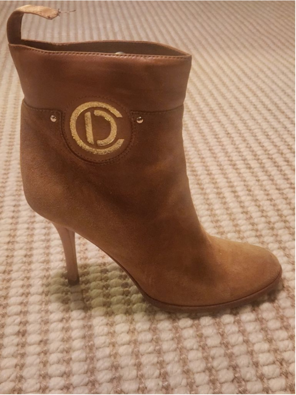 Women's Dior Brown Suede Ankle Boots with Gold Logo - Size 7.5 *Read Description - Picture 8 of 9